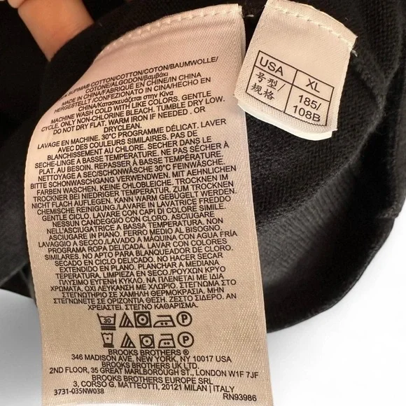 Men's Black Brooks Brothers V-Neck Sweater Size XL - Picture 5 of 5